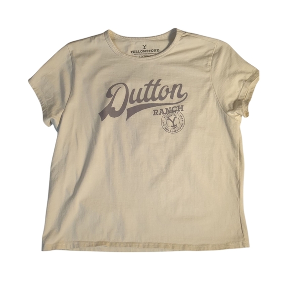 Yellowstone DUTTON RANCH Official Crop T-shirt Off White SZ Large - Picture 3 of 5